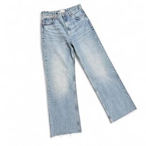 Zara High Waisted Jeans with Raw Hem